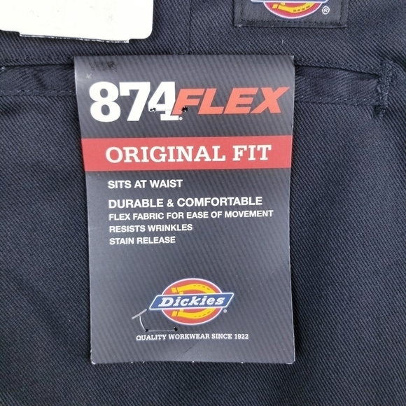 Dickies Black 874 FLEX Original Fit Work Pants NWT size 34x32 - Picture 5 of 13